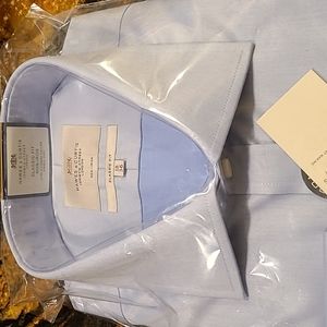 Blue Twill Dress Shirt with Pocket